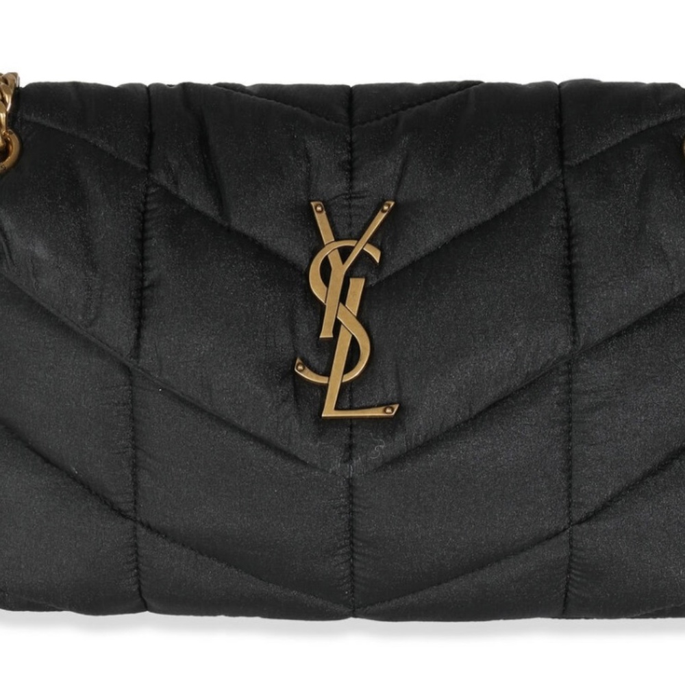 Yves Saint Laurent Black and Gold Quilted Shoulder Bag - Picture 4 of 10